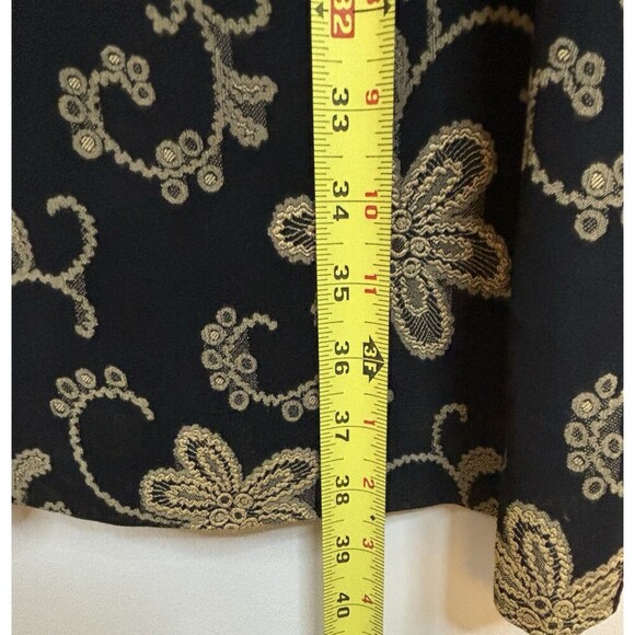 TALBOTS Vintage Floral Brocade Sheath Dress 6 Black Metallic Gold Jacquard Party - Picture 12 of 12